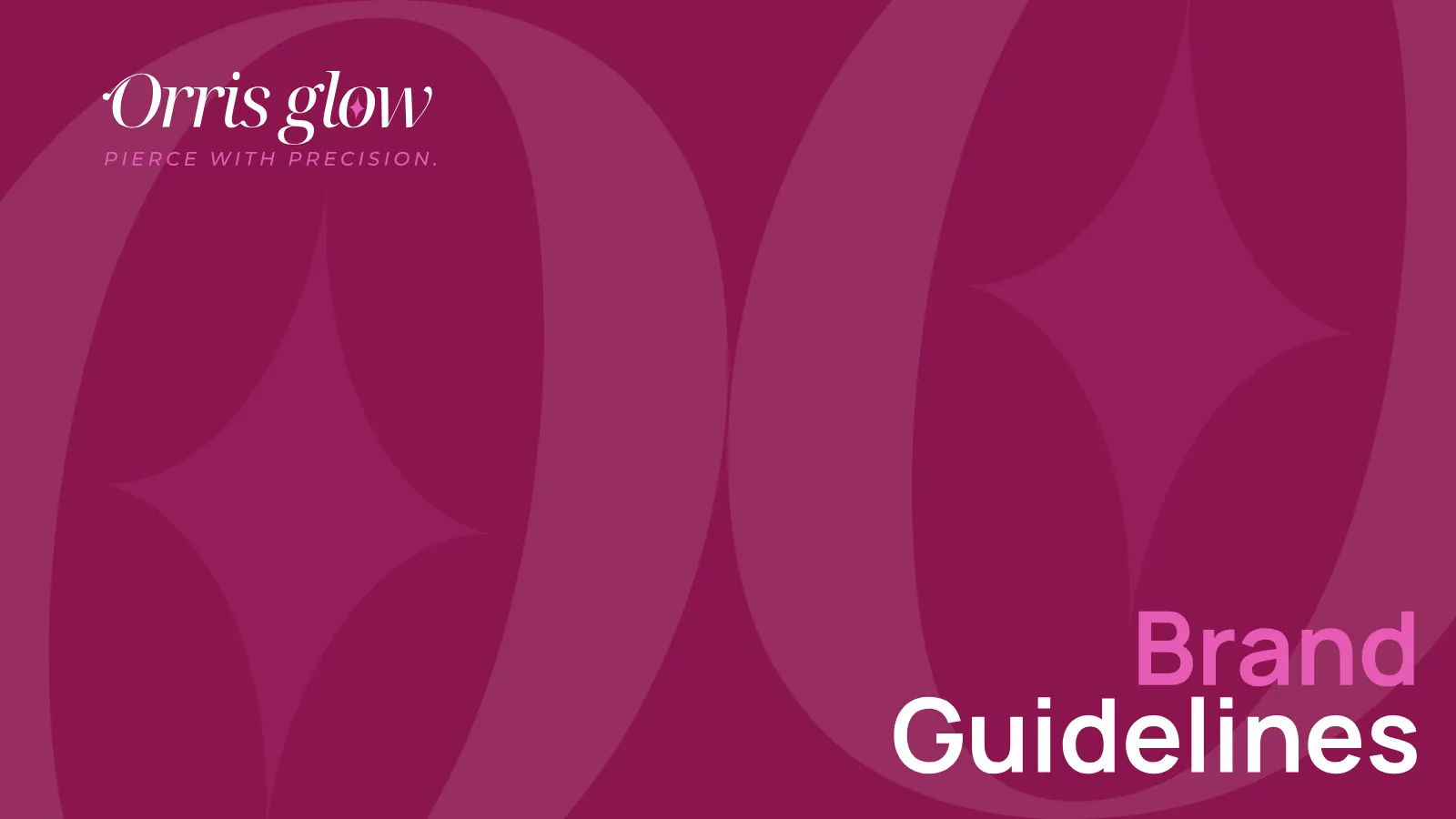 Orris Glow Brand Guidelines presentation, page 1 of 32