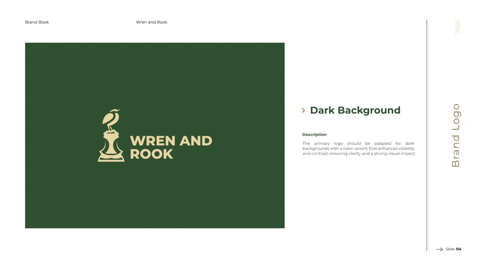 Wren and Rook Brand Guidelines presentation, page 5 of 38
