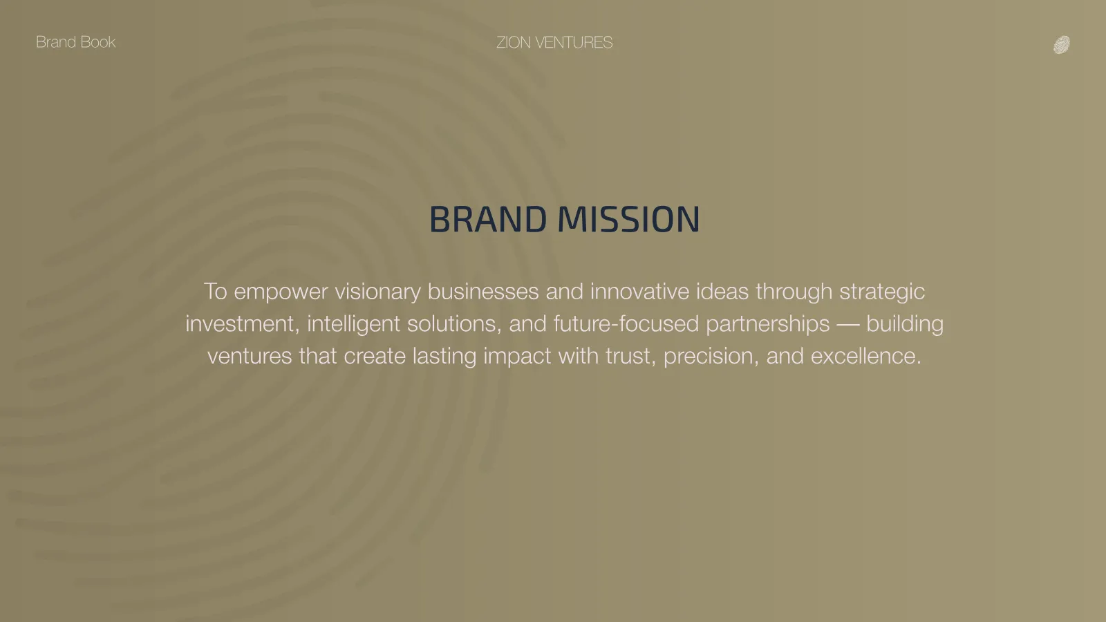 Zion Ventures Brand Guidelines presentation, page 5 of 34