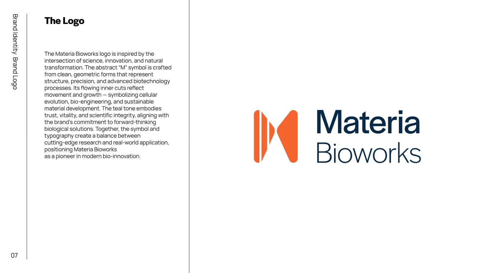 Materia Bioworks Brand Guidelines presentation, page 6 of 45