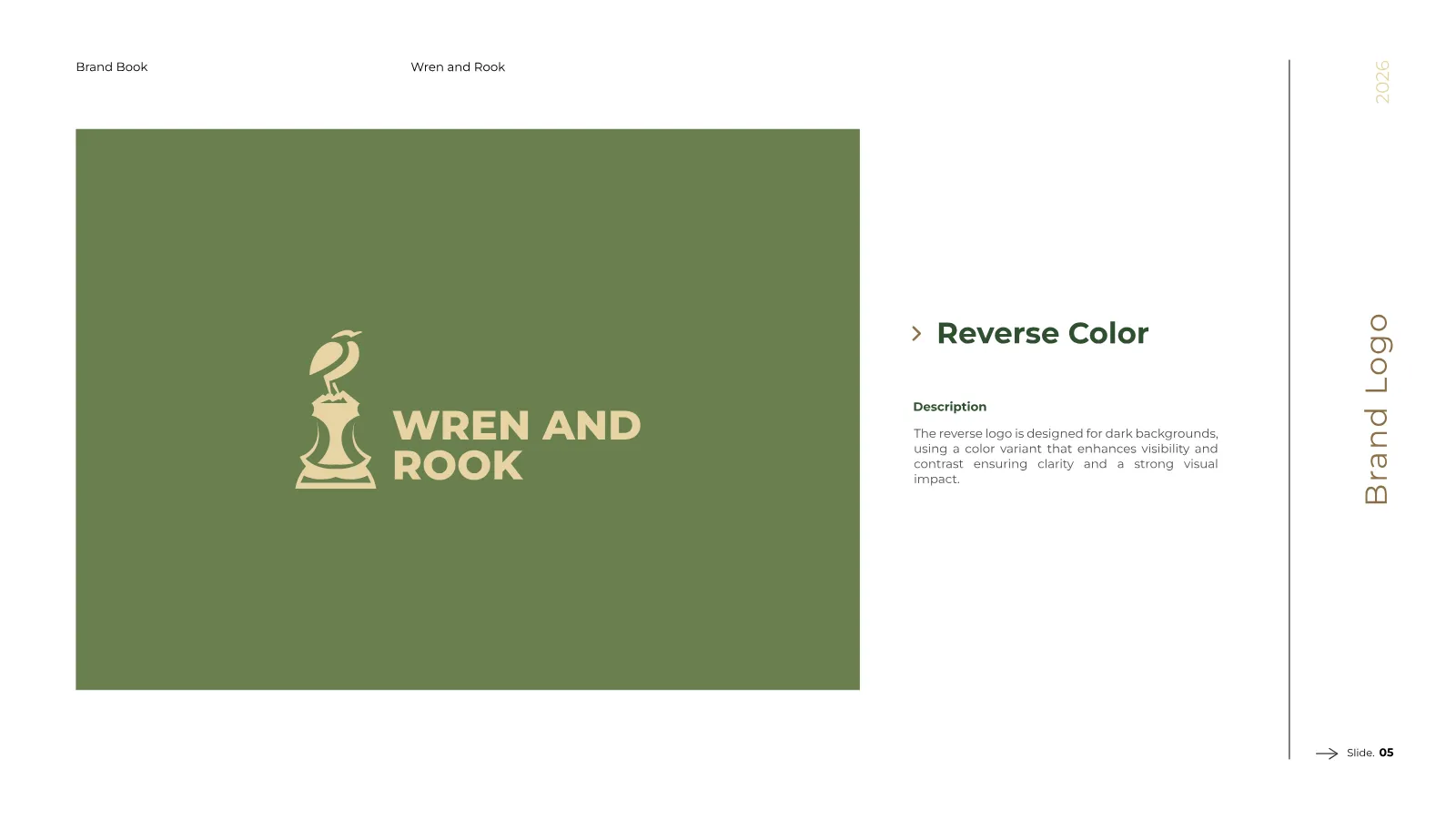 Wren and Rook Brand Guidelines presentation, page 6 of 38