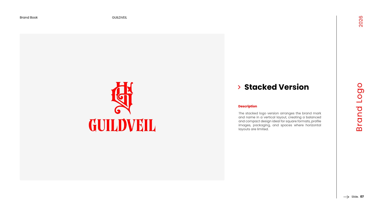 GUILDVEIL Brand Guidelines presentation, page 8 of 36