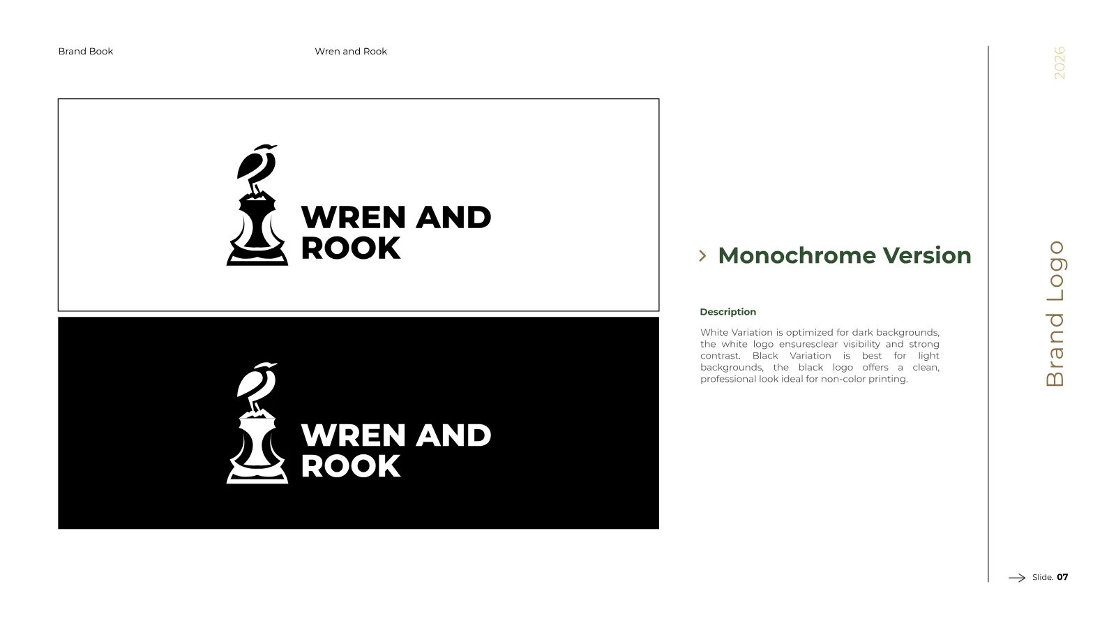 Wren and Rook Brand Guidelines presentation, page 8 of 38