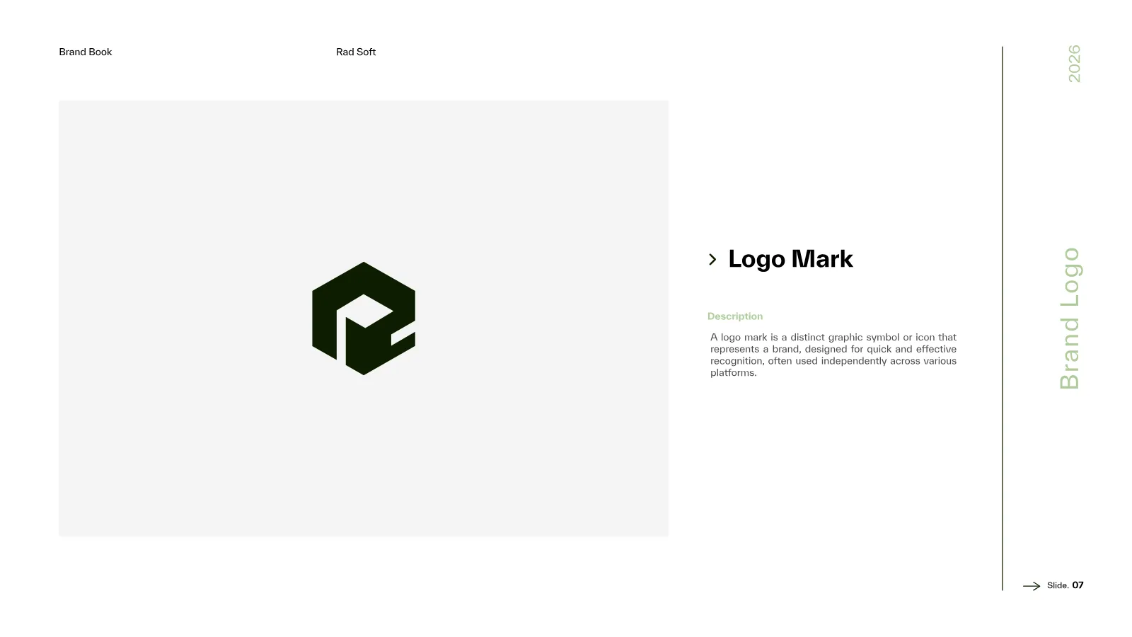 Rad Soft Brand Guidelines presentation, page 8 of 39
