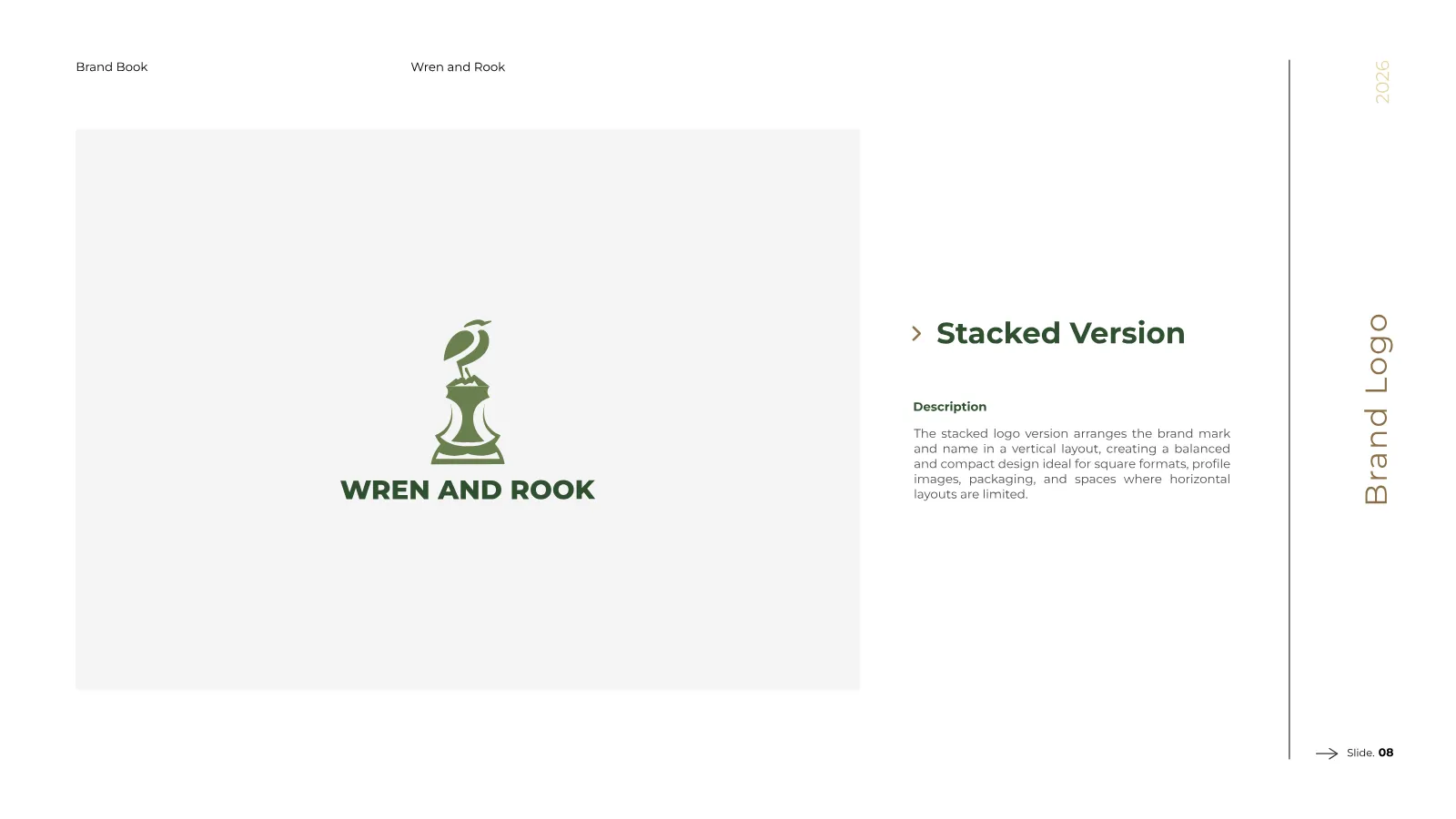 Wren and Rook Brand Guidelines presentation, page 9 of 38