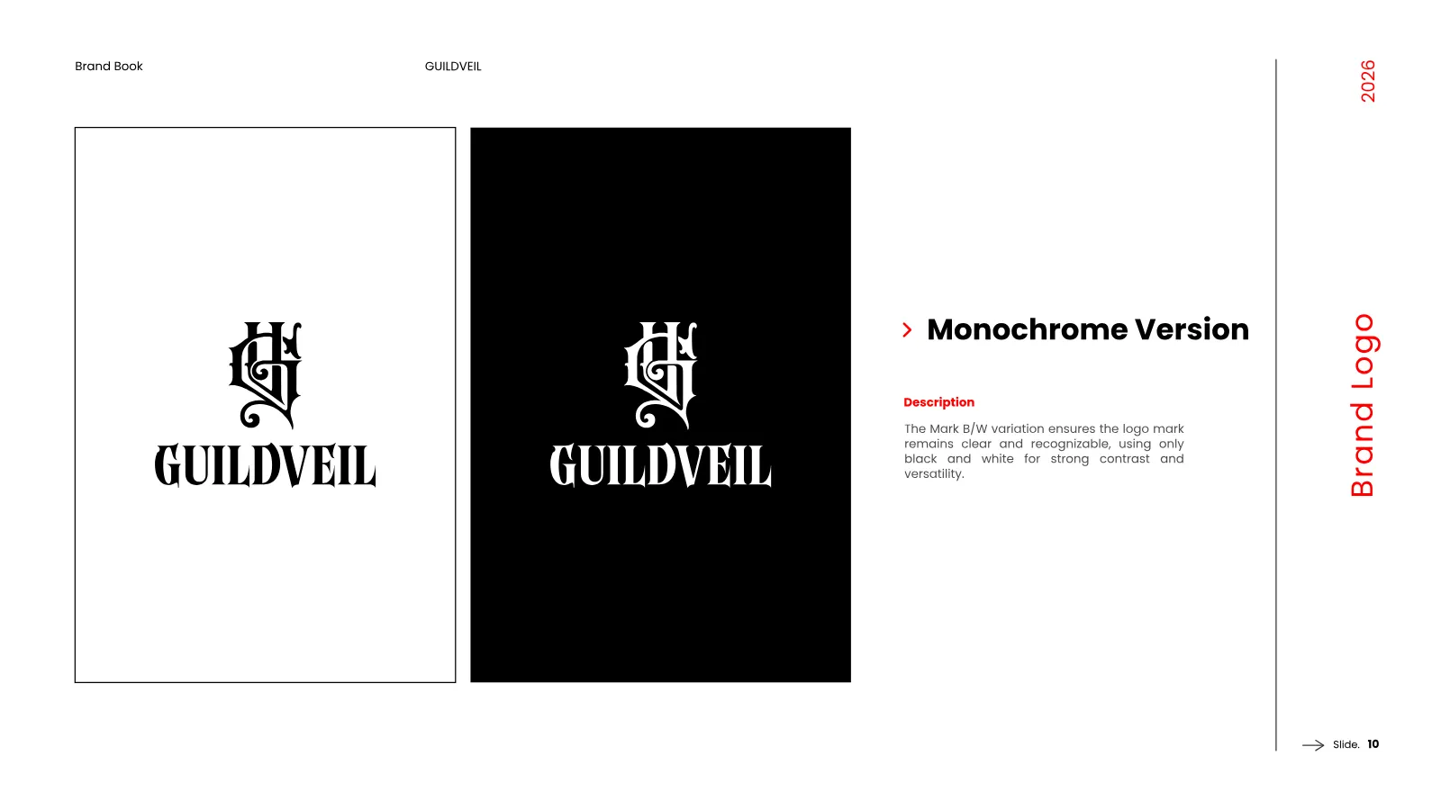 GUILDVEIL Brand Guidelines presentation, page 11 of 36