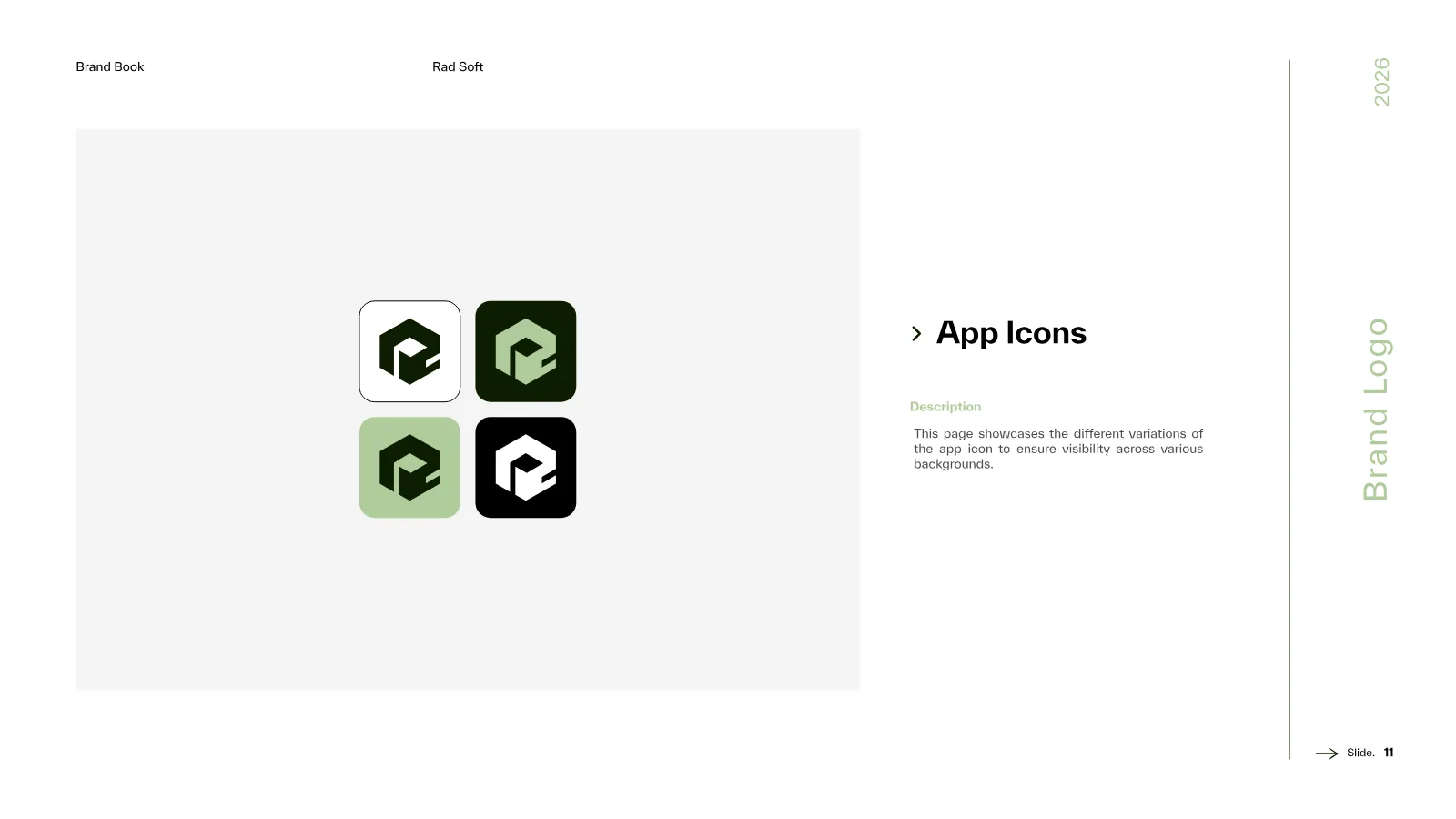 Rad Soft Brand Guidelines presentation, page 12 of 39