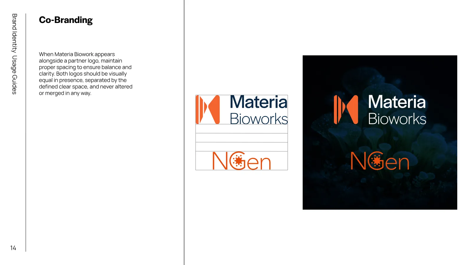 Materia Bioworks Brand Guidelines presentation, page 13 of 45