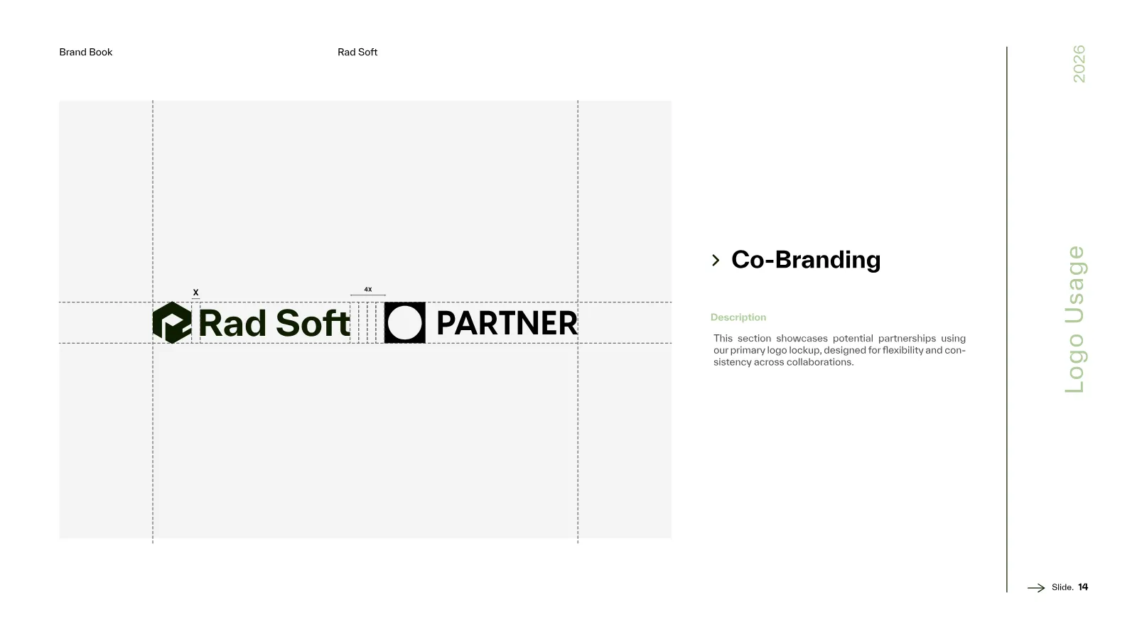 Rad Soft Brand Guidelines presentation, page 15 of 39