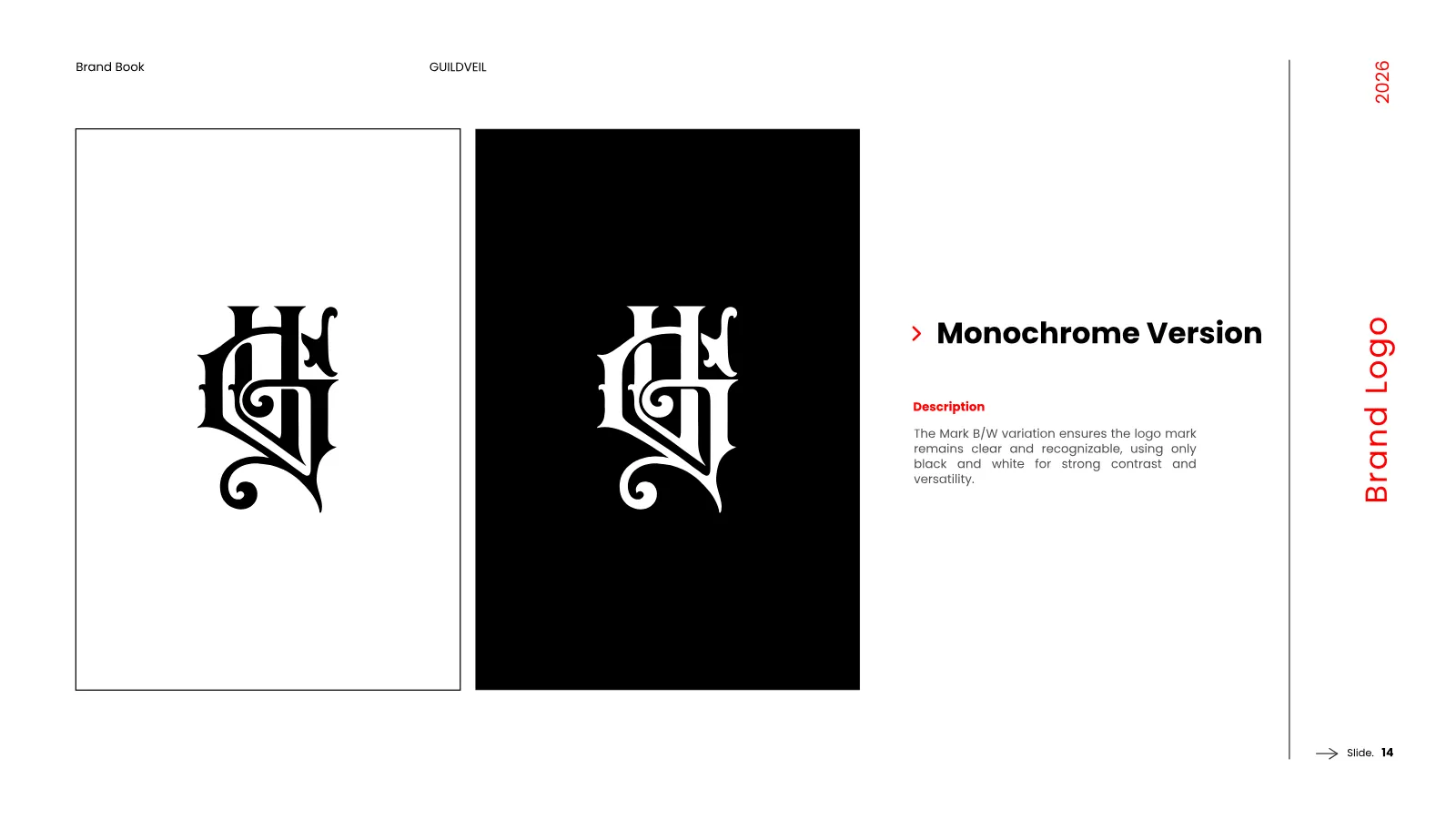 GUILDVEIL Brand Guidelines presentation, page 15 of 36