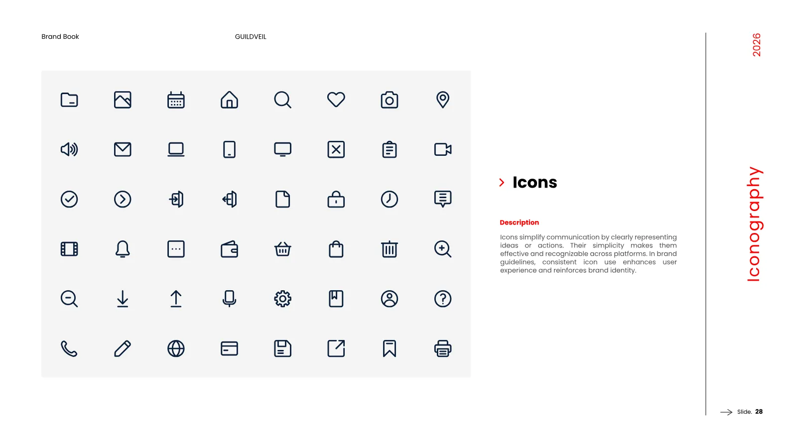 GUILDVEIL Brand Guidelines presentation, page 29 of 36