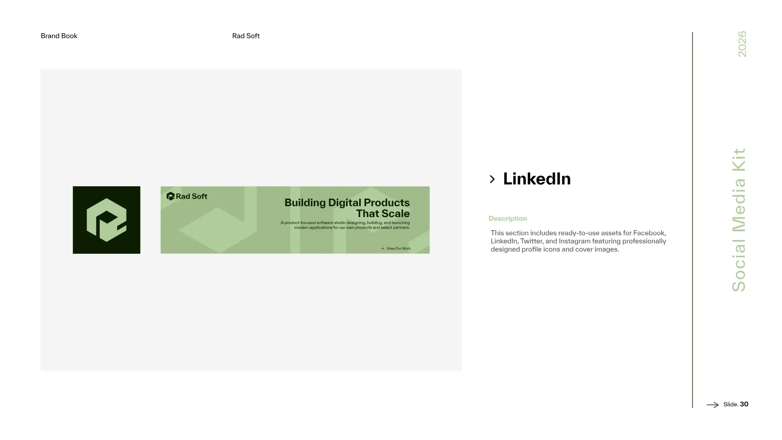 Rad Soft Brand Guidelines presentation, page 31 of 39