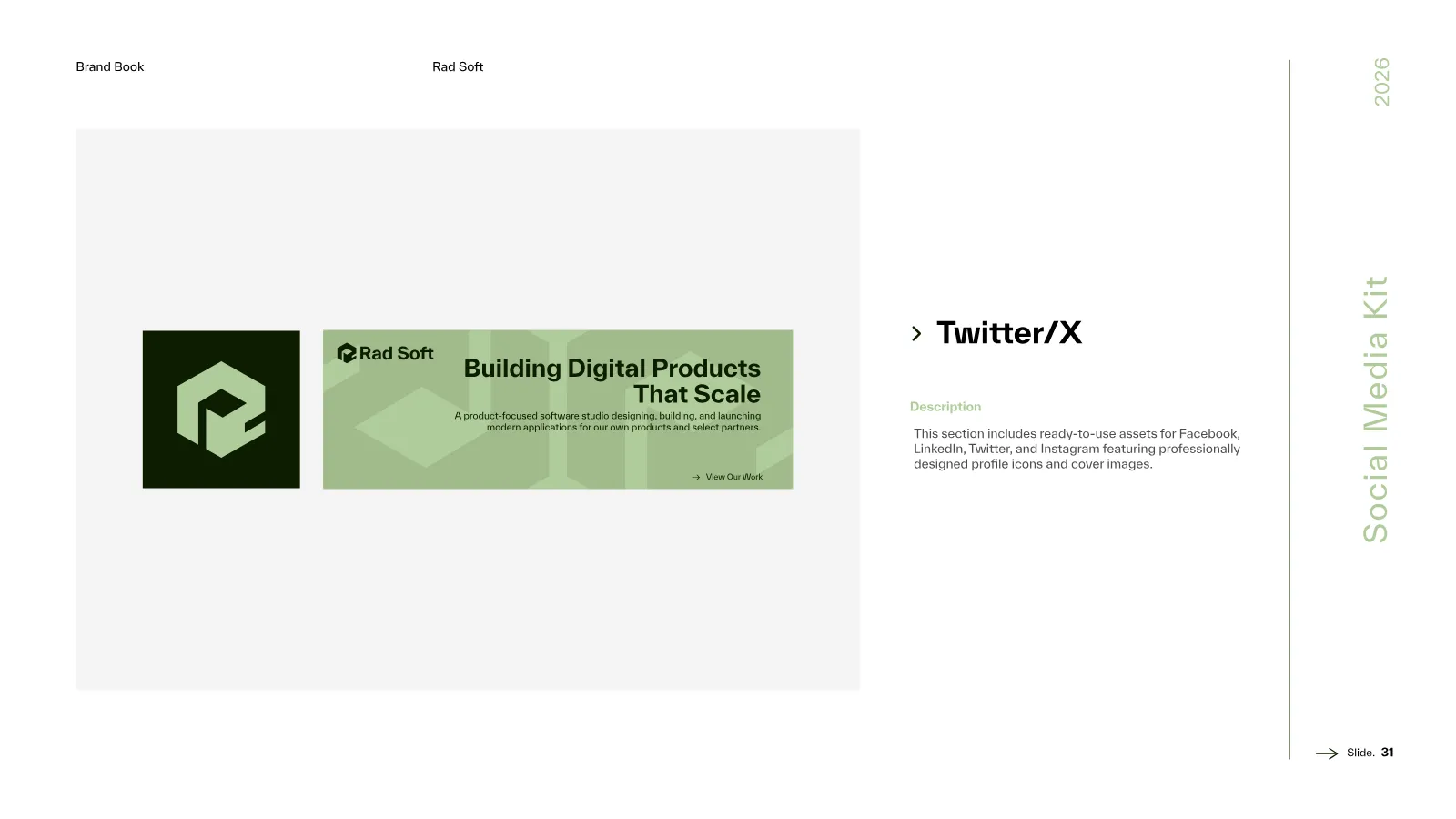 Rad Soft Brand Guidelines presentation, page 32 of 39