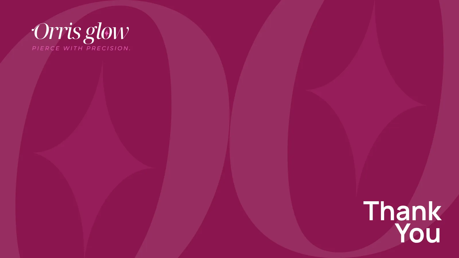 Orris Glow Brand Guidelines presentation, page 32 of 32