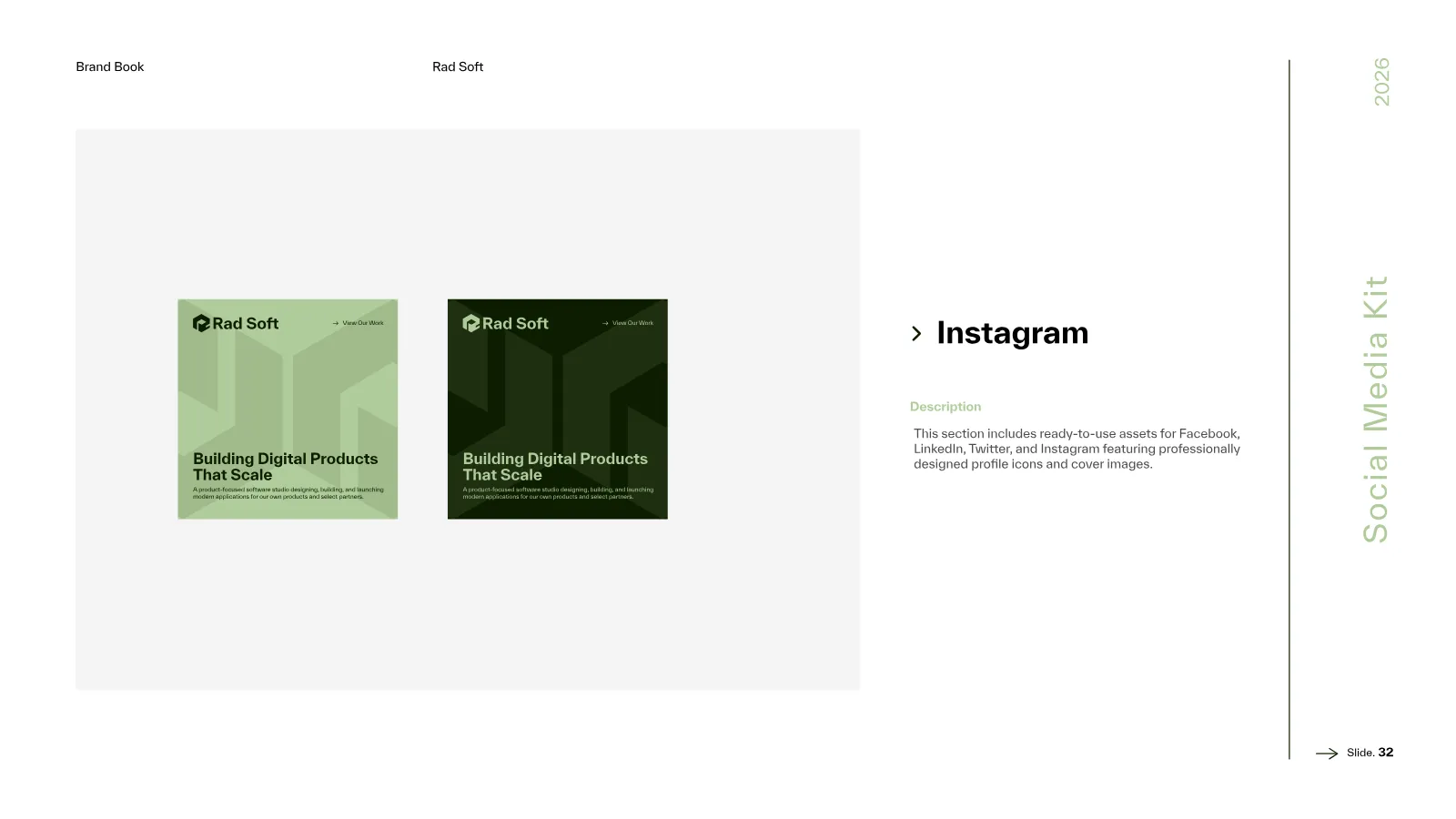 Rad Soft Brand Guidelines presentation, page 33 of 39