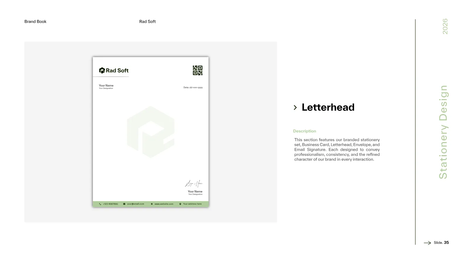 Rad Soft Brand Guidelines presentation, page 36 of 39