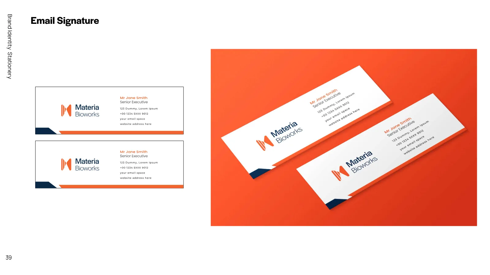 Materia Bioworks Brand Guidelines presentation, page 38 of 45